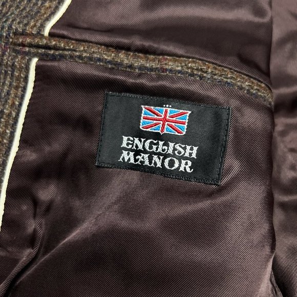 English Manor Plaid Wool Blazer Sport Coat Men's S/40 - Picture 2 of 11